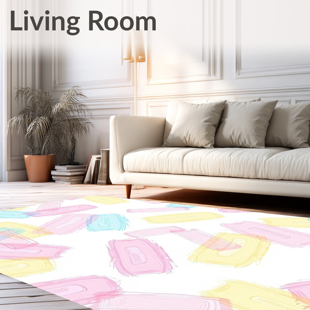 Pastel Brushstrokes Abstract Pattern Rug