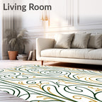 Art Nouveau Green Gold Abstract Vines Rug