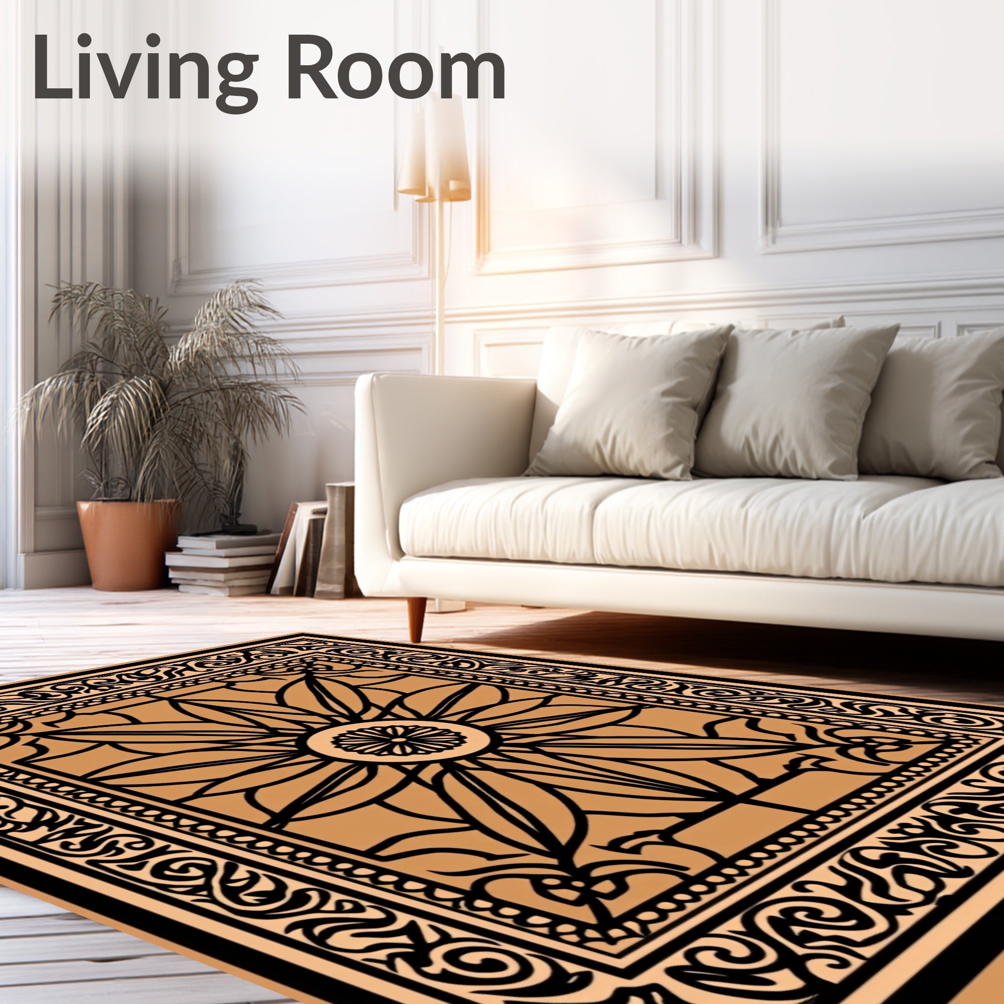 Intricate Floral Mandala Inspired Pattern Rug