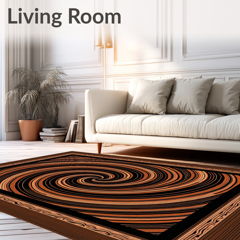 Trippy Swirl Pattern Rug