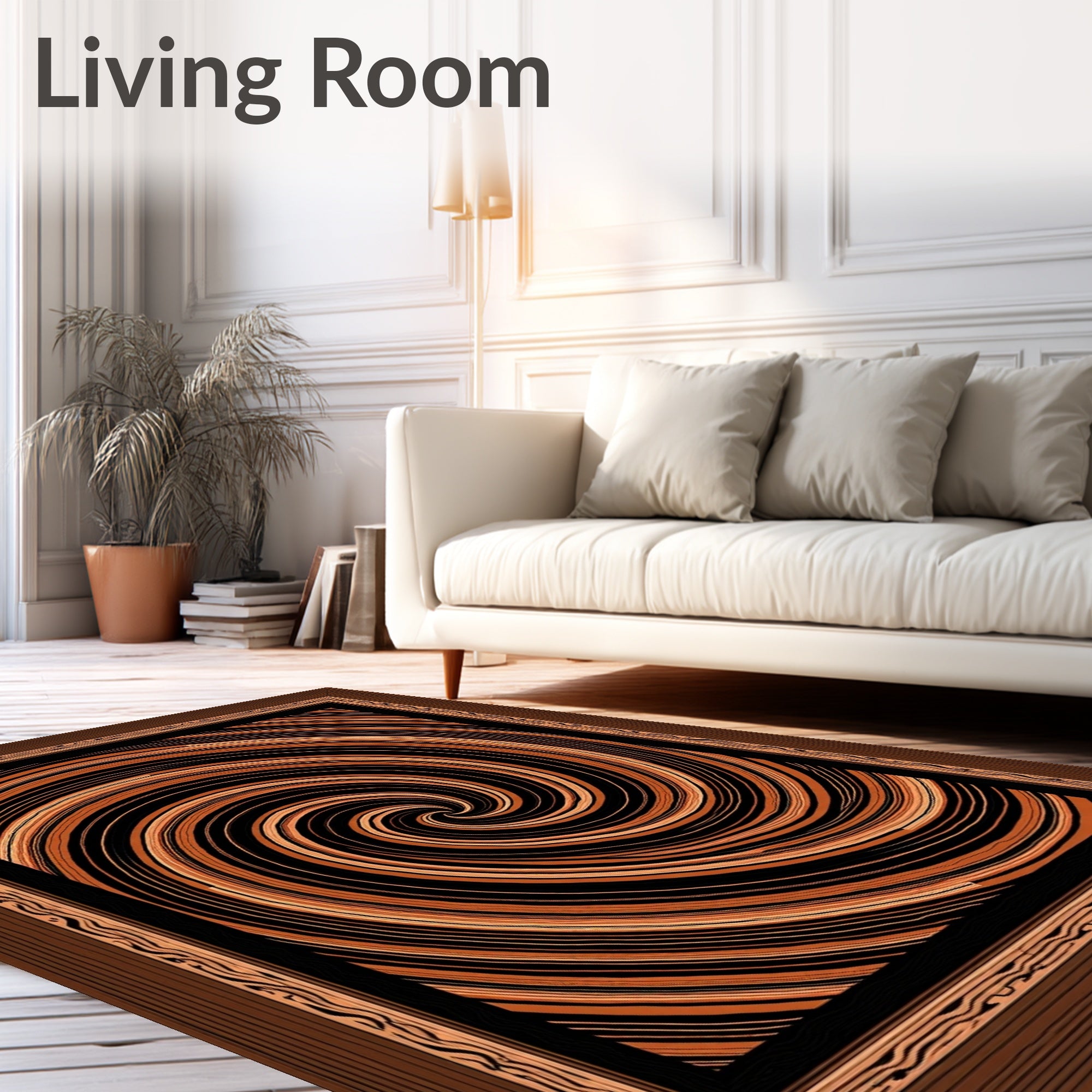 Trippy Swirl Pattern Rug