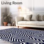 Monochrome Geometric Maze Rug