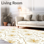 Golden Sunburst medallion Pattern Rug