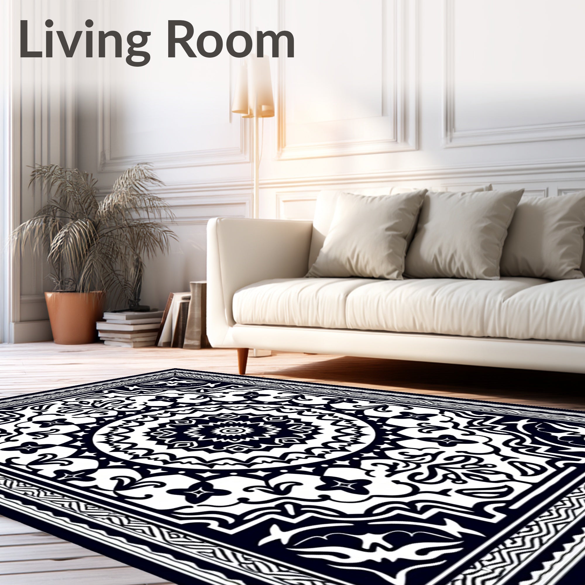 Ornate Mandala Geometric Pattern Rug