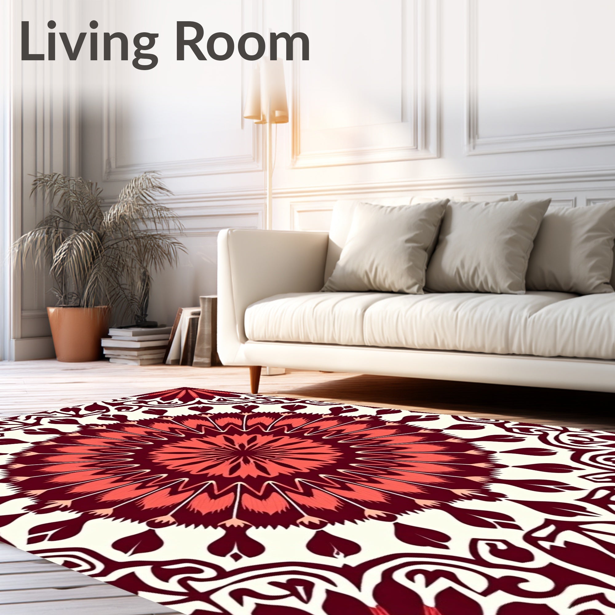 Ornate Floral Mandala Pattern Rug