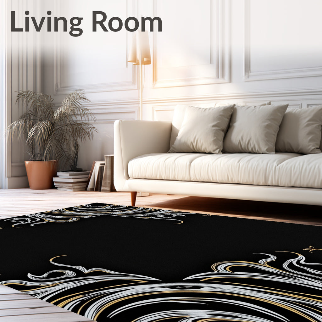 Elegant Swirling Pattern Rug