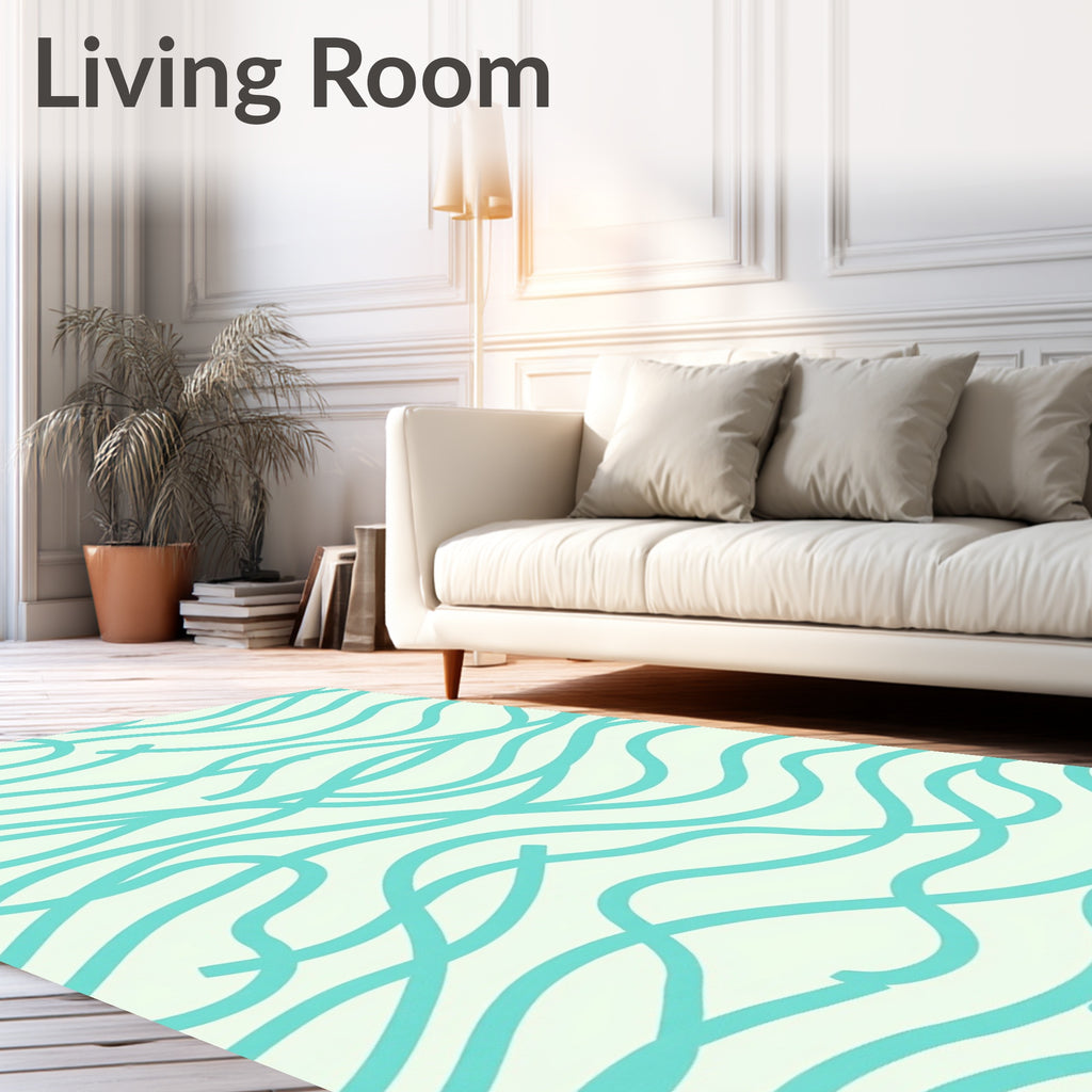 Aqua Flow Abstract Pattern Rug