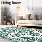 Classic Floral Damask Pattern Rug