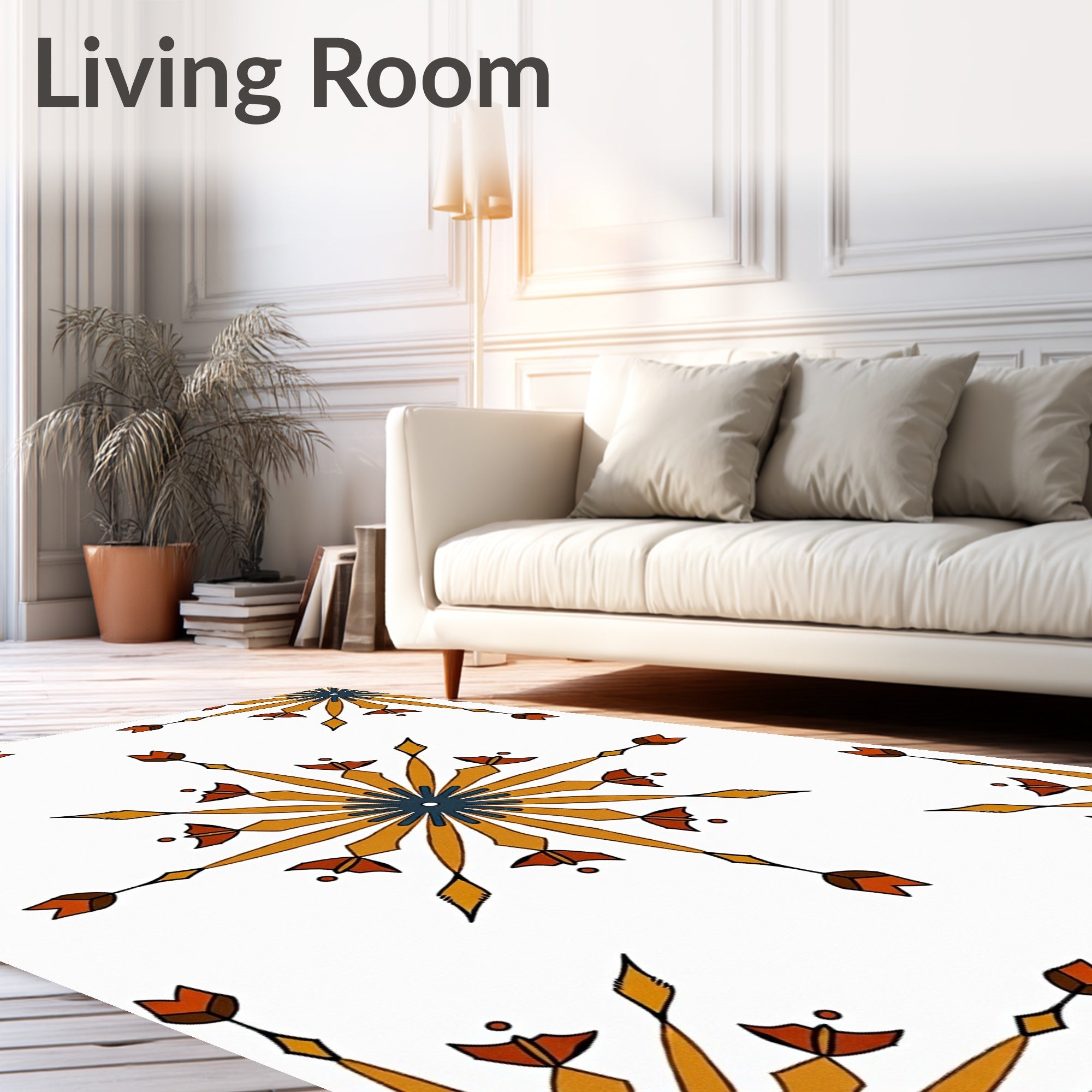 Sunburst Arrow Motif Rug