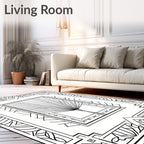 Geometric Art Deco Style Fan Rug
