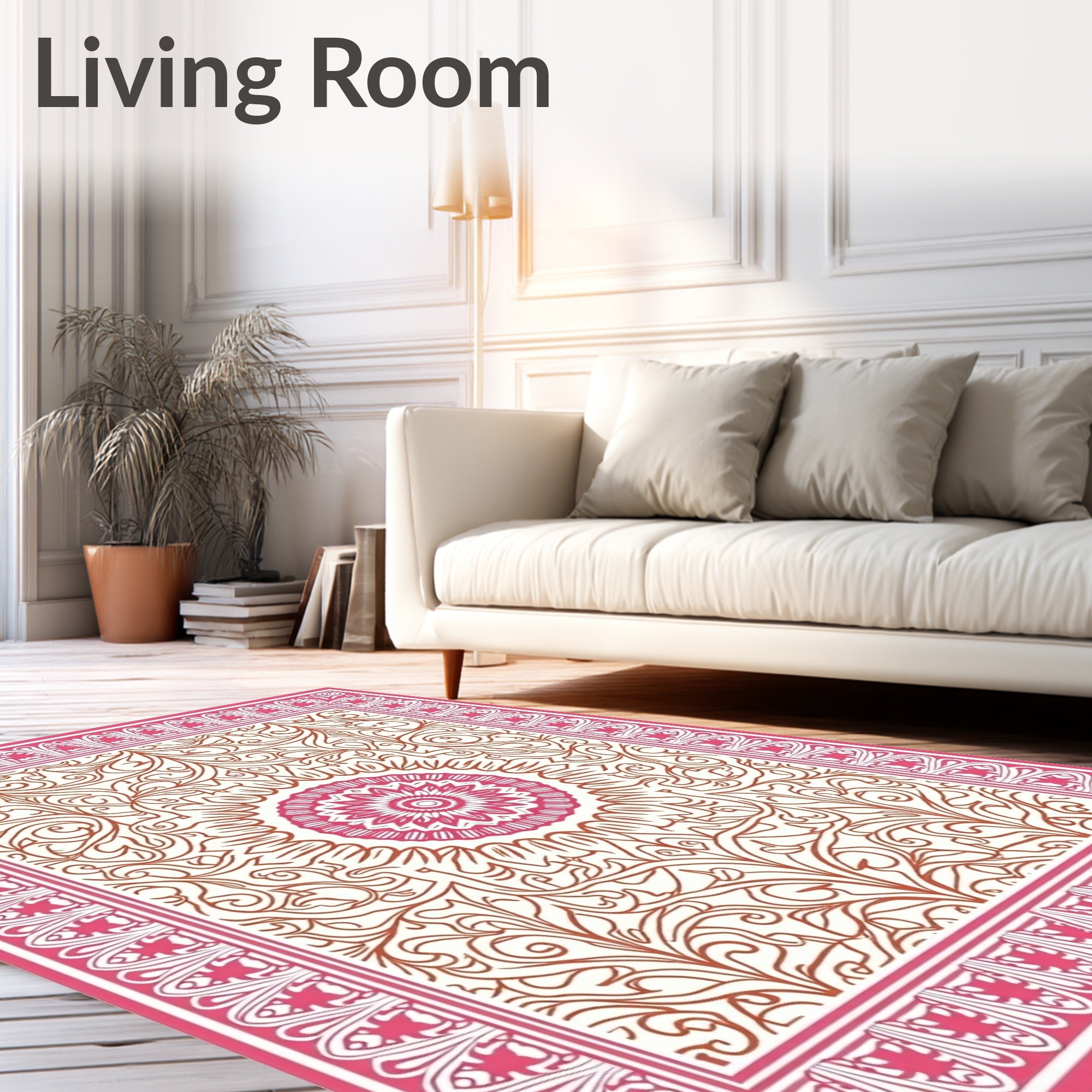 Ornate Floral Mandala Design Rug