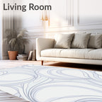 Abstract Swirls Light Blue Pattern Rug