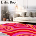 Retro Swirls Warm Colors Rug