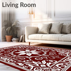 Classic Red Floral Medallion Rug