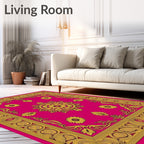 Ornate Floral Frame Design Rug