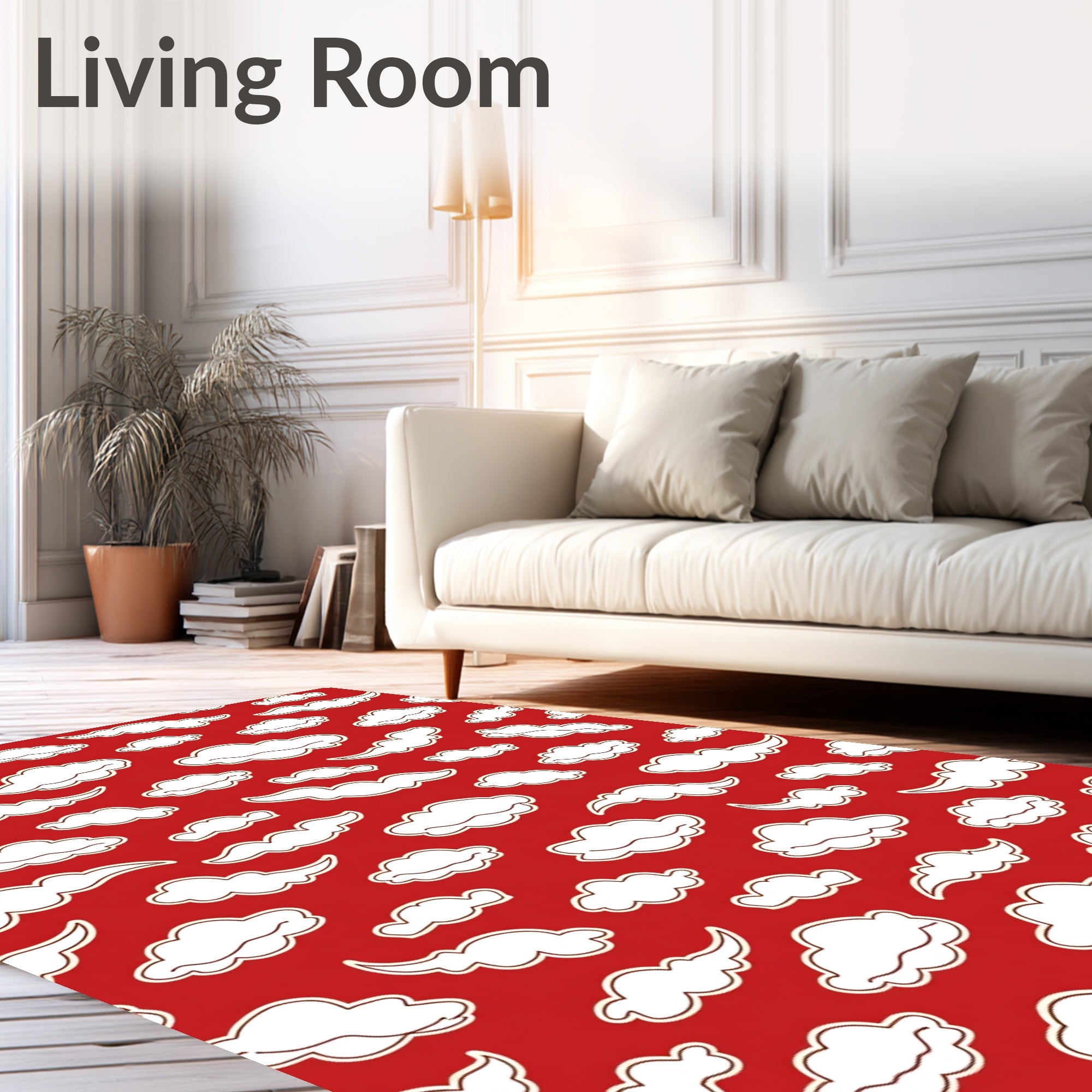 Whimsical Cloud Pattern Design Rug