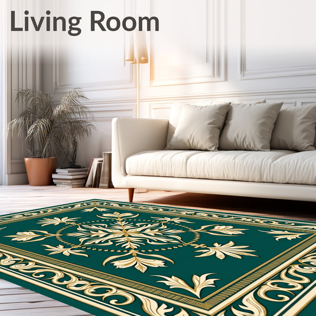 Regal Floral Medallion Border Design Rug