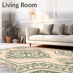 Intricate Damask Floral Design Rug