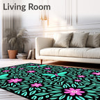 Whimsical Butterfly Blossom Pattern Rug