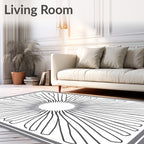 Radiant Sunburst Line Art Rug