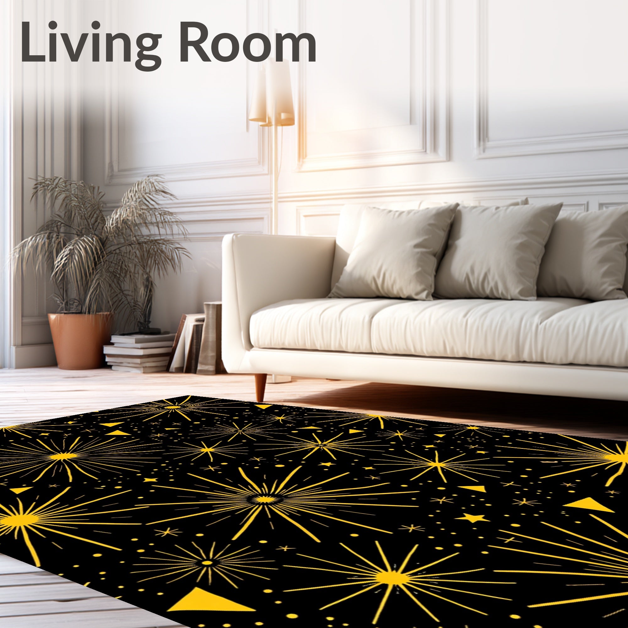 Radiant Sunburst Geometric Pattern Rug