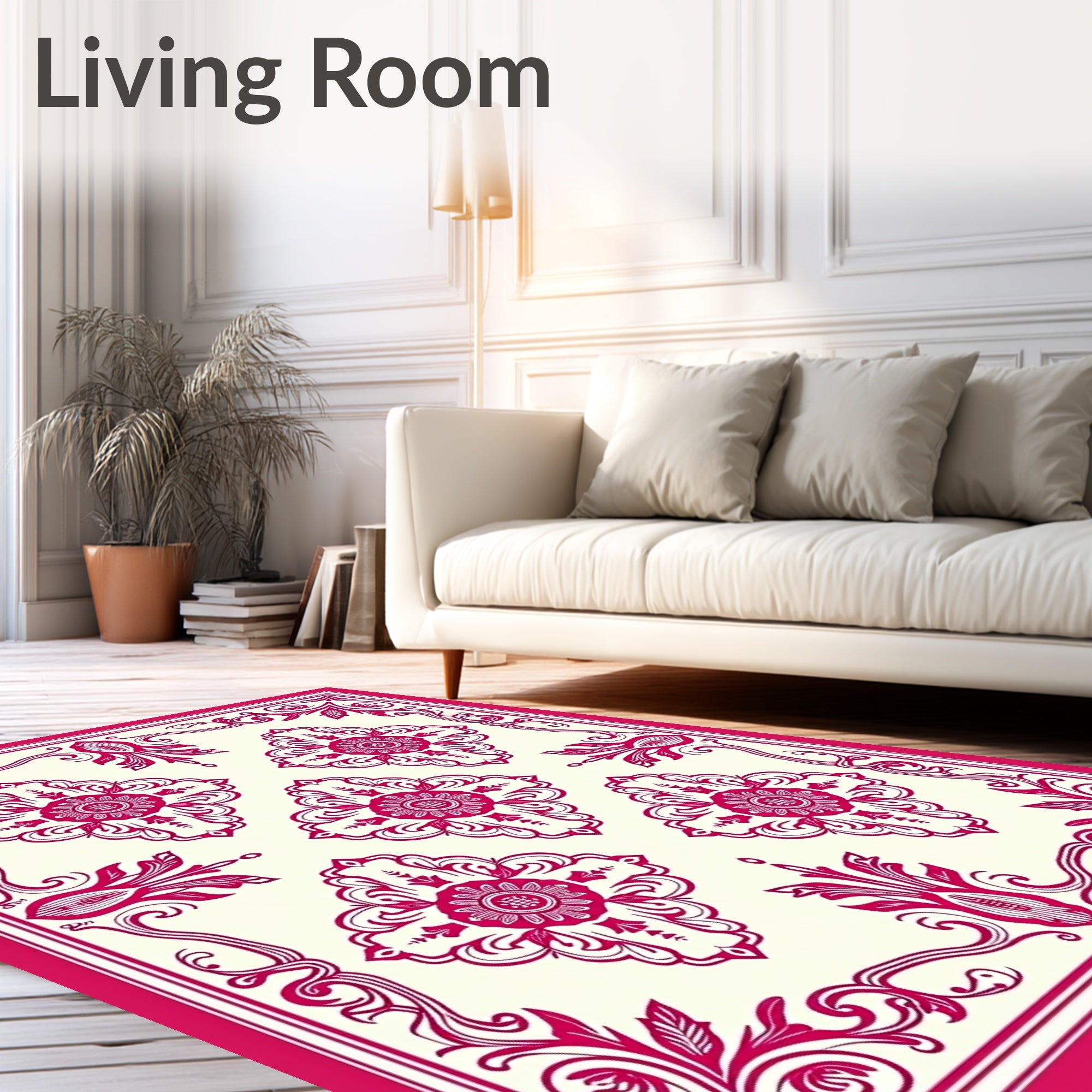 Ornate Floral Medallion Jacquard Pattern Rug