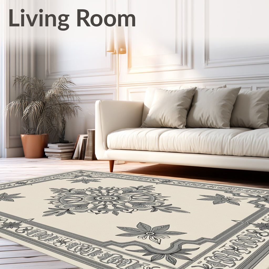 Ornate Floral Medallion Vintage Style Rug