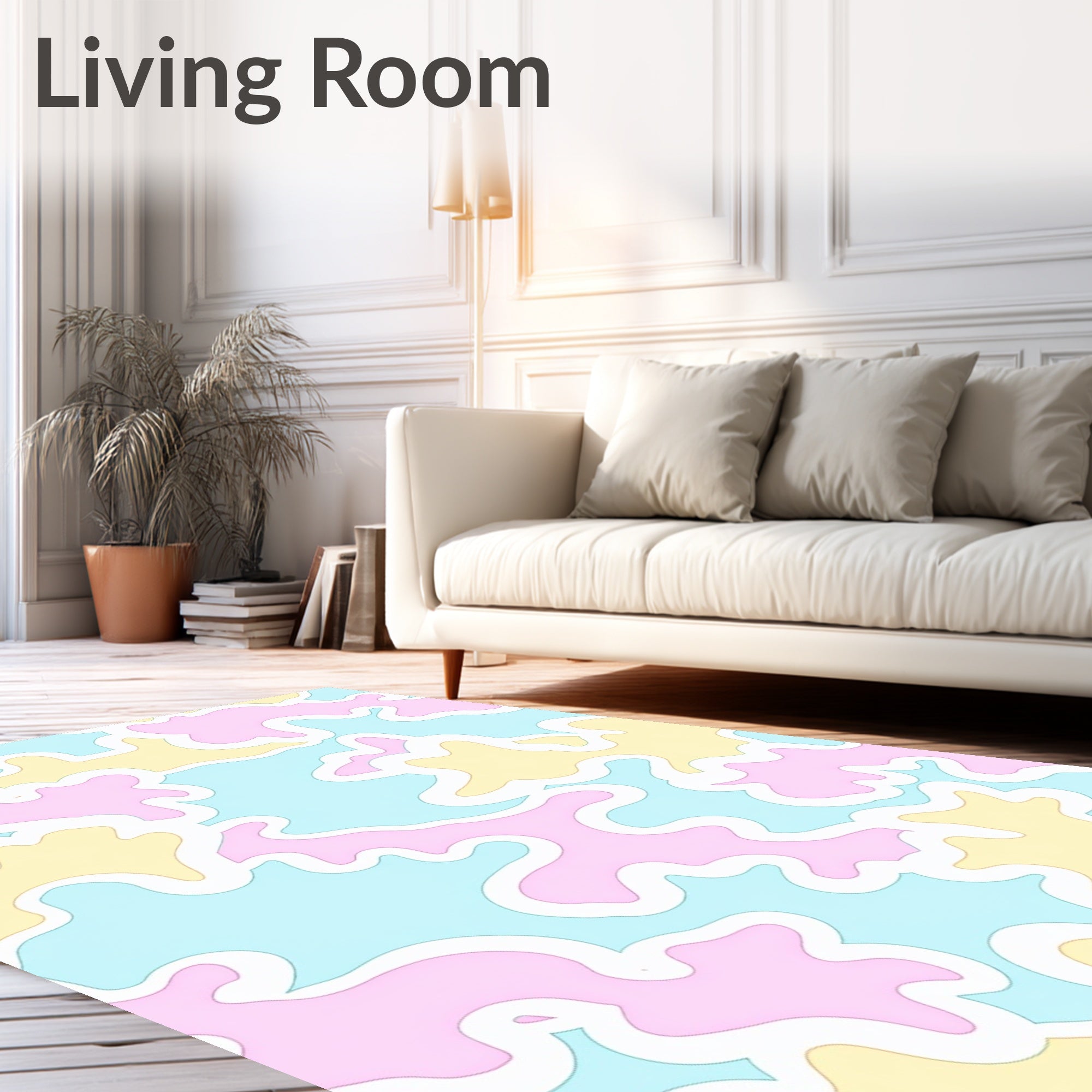 Abstract Pastel Blob Pattern Rug