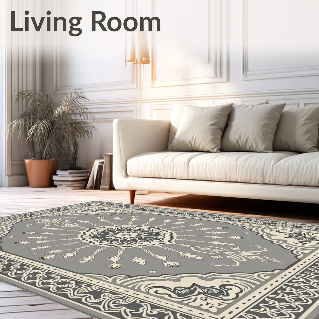 Ornate Floral Mandala Patterned Rug