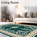 Elegant Floral Swirls Inlaid Pattern Rug