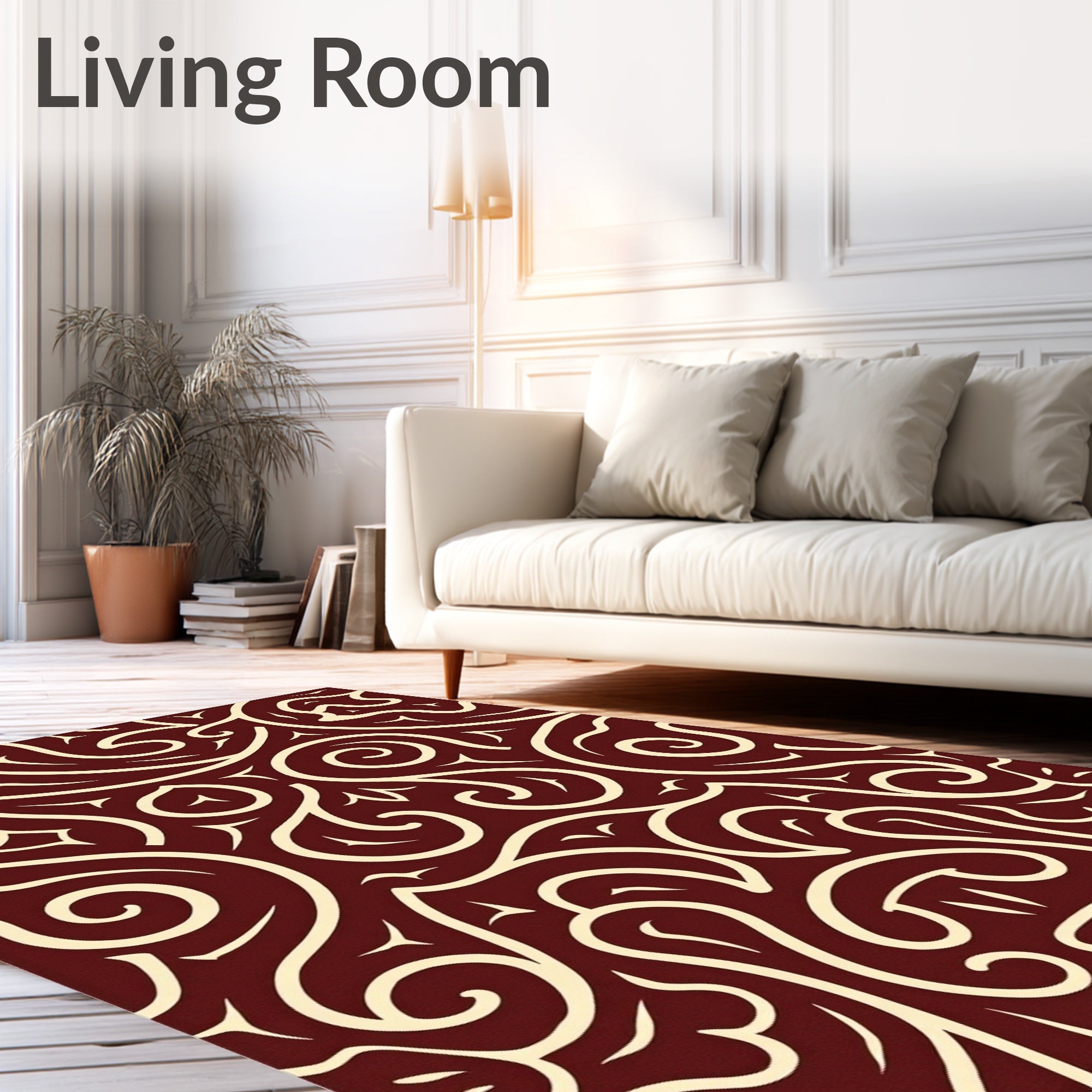 Elegant Swirl Pattern Design Rug