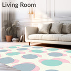 Soft Pastel Abstract Blob Pattern Rug