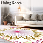 Radial Starburst Pattern with Whimsical Corners Rug