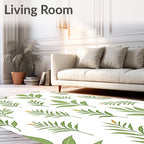 Green Leafy Botanical Pattern Rug