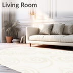 Cream Swirl Abstract Pattern Rug