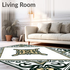 Art Nouveau Floral Geometric Pattern Rug