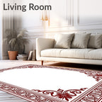 Ornate Floral Border Design Rug