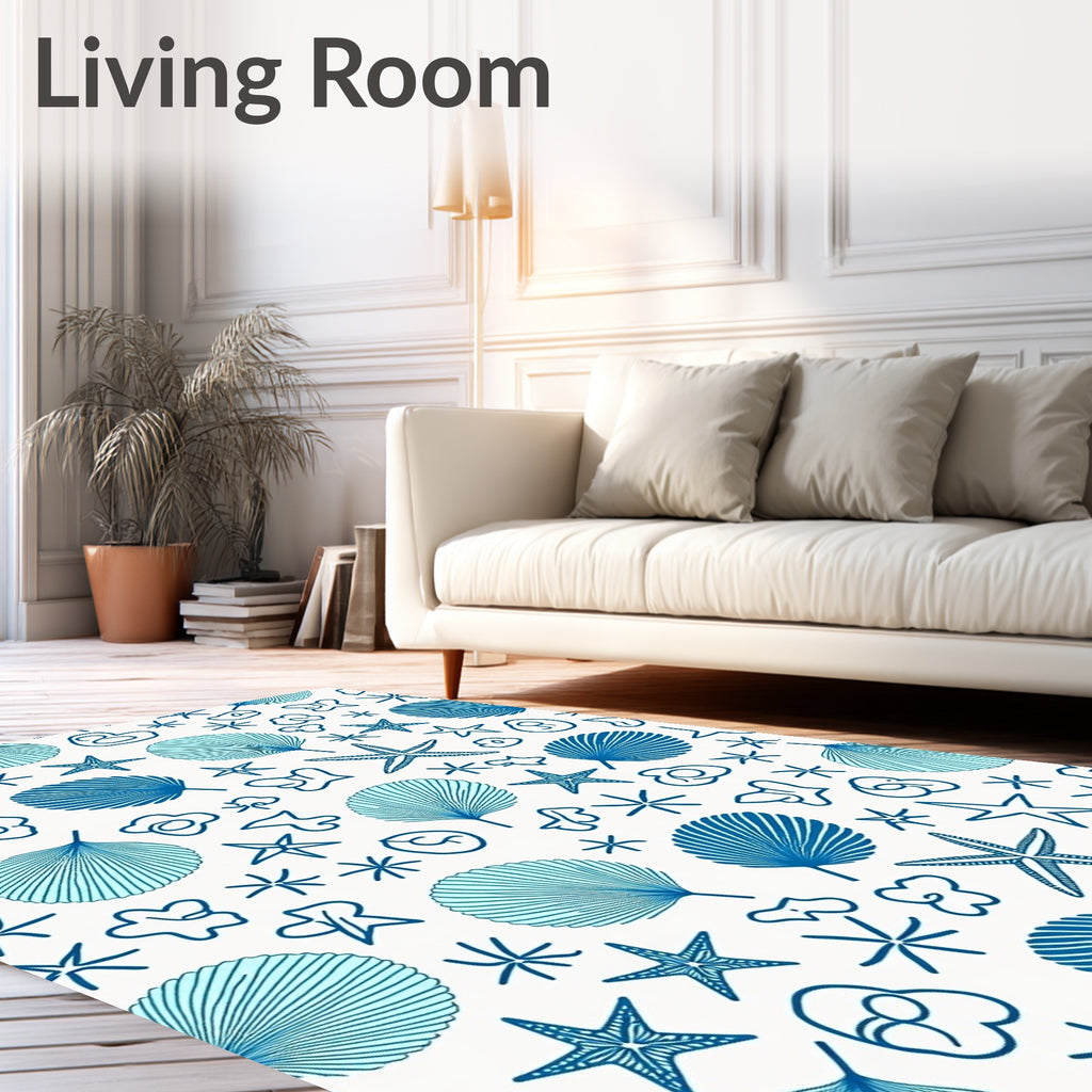 Coastal Collection Blue Marine Life Rug