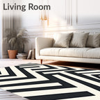 Abstract Interlocking Geometric Pattern Rug