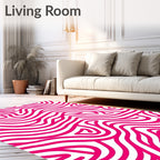 Vibrant Pink Abstract Swirl Pattern Rug
