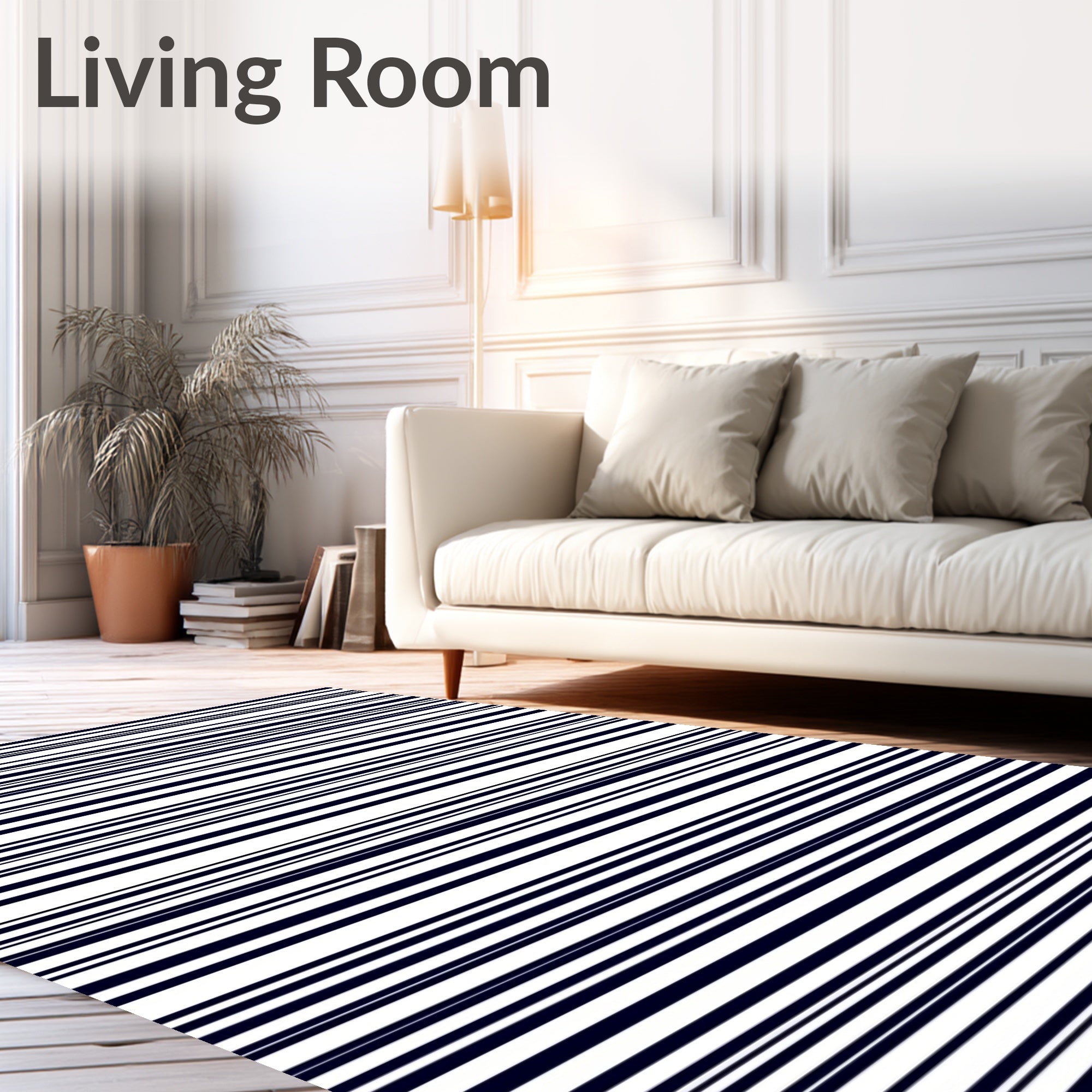 Classic Horizontal Line Pattern Rug