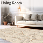 Serene Botanical Line Art Pattern Rug