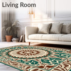 Detailed Floral Mandala Pattern Rug