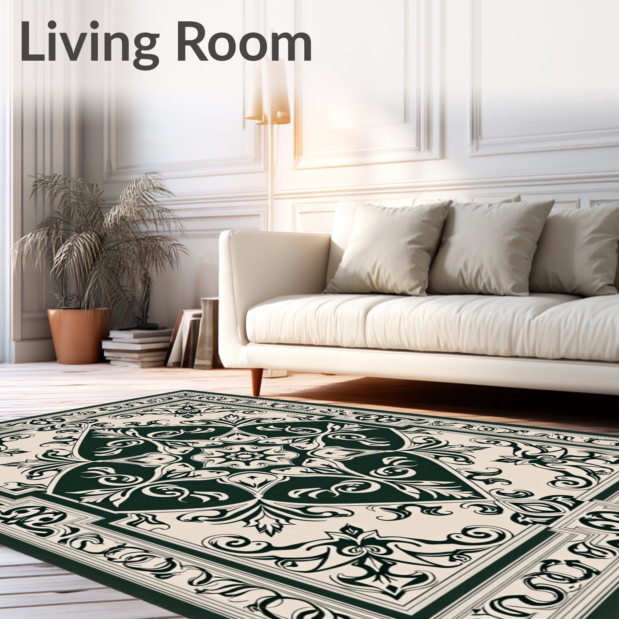 Classic Floral Scrollwork Vintage Design Rug