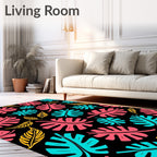 Tropical Leaf Pattern Art Rug