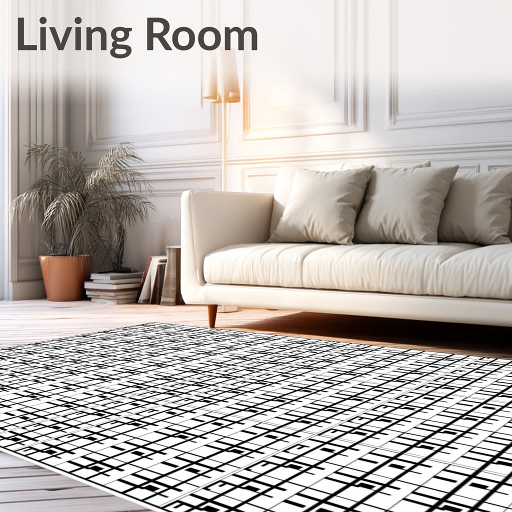 Abstract Grid Pattern Design Rug