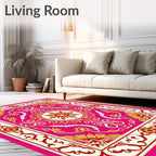 Ornate Floral Leafy Pattern Rug