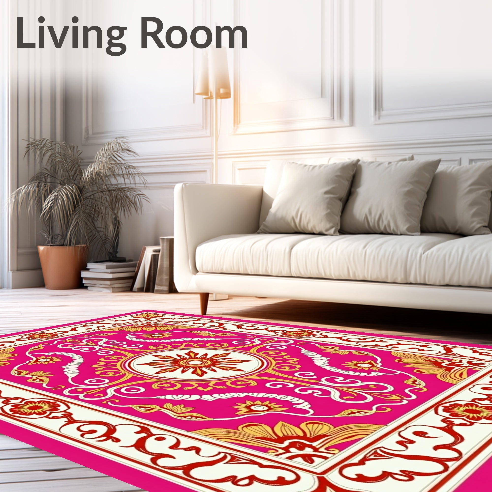 Ornate Floral Leafy Pattern Rug
