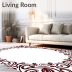 Ornate Swirl Botanical Frame Rug