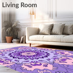 Floral Mandala Symmetry Pattern Rug